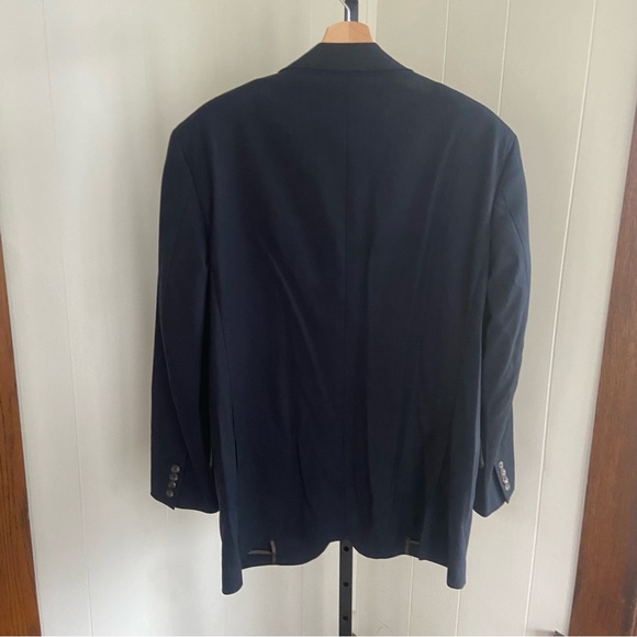Allen Edmonds Blue Wool Classic 2 Button Sport Coat Blazer Jacket Mens 40R *NOTE - Picture 2 of 10